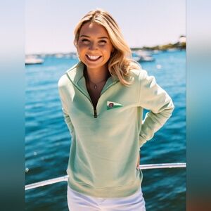 NWT Kiel James Patrick Coastal Key Lime Green Quarterzip Medium